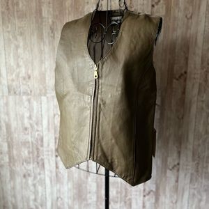 Styleworks Olive Leather Vest